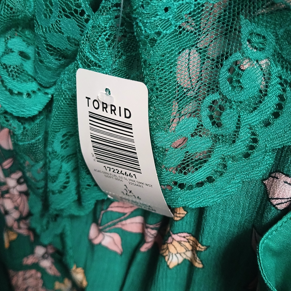 Torrid Green Floral Maxi Dress - Picture 2 of 4